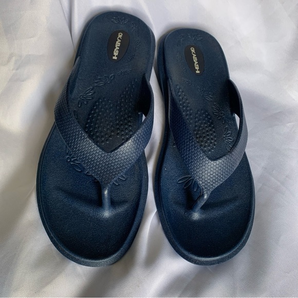 Okabashi Support Sandals Flip Flops Women's Dark Navy Blue Medium/Large - Picture 3 of 11